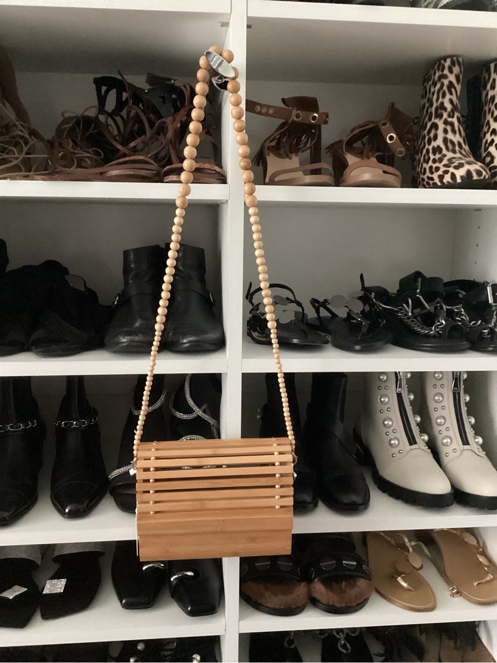 ASOS Wooden Bead Strap Crossbody Bag - Brown